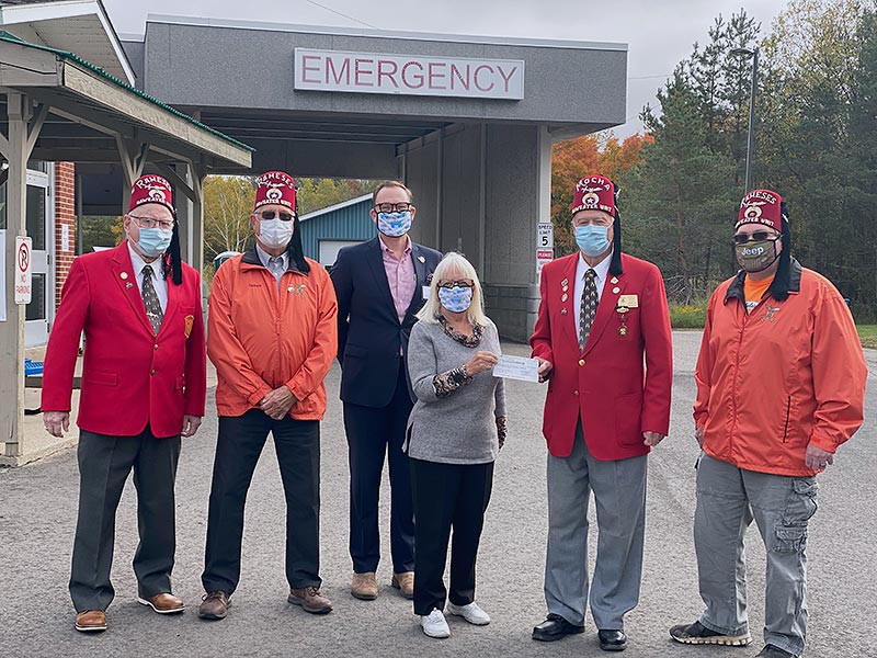 Shriner’s Haweater Unit gifts $5,000 to the Manitoulin Health Centre Mindemoya, Manitoulin Island
