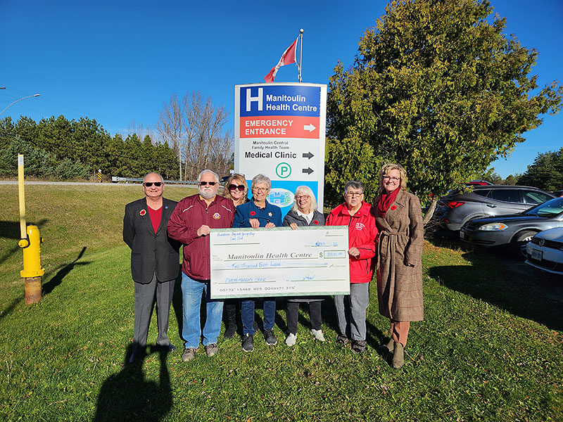 The Providence Bay/Spring Bay Lions Donate $2,800 to the Manitoulin Health Centre