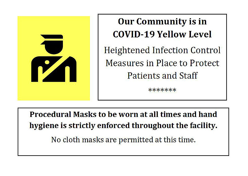 Update on Masks - COVID -19 Yellow Level