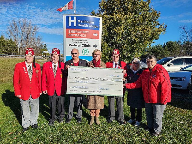 The Haweater Shriners Donate $5,000 to the Manitoulin Health Centre